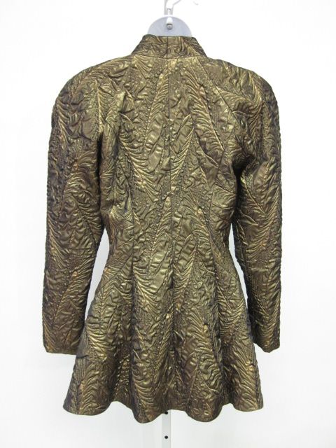 Vntg Karen Okada Por David Howard Gold Jacket Sz S