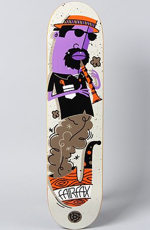 Fairfax Jazztet skateboard deck with top and bottom graphics; 7 ply.