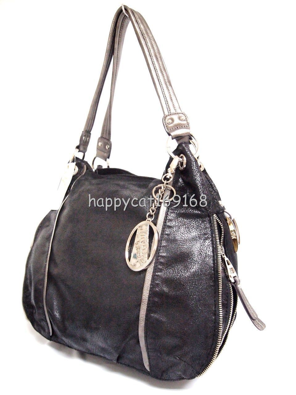 Kathy Van Zeeland Luxury Slouchy Shopper with Zipper Pockets Black Ka