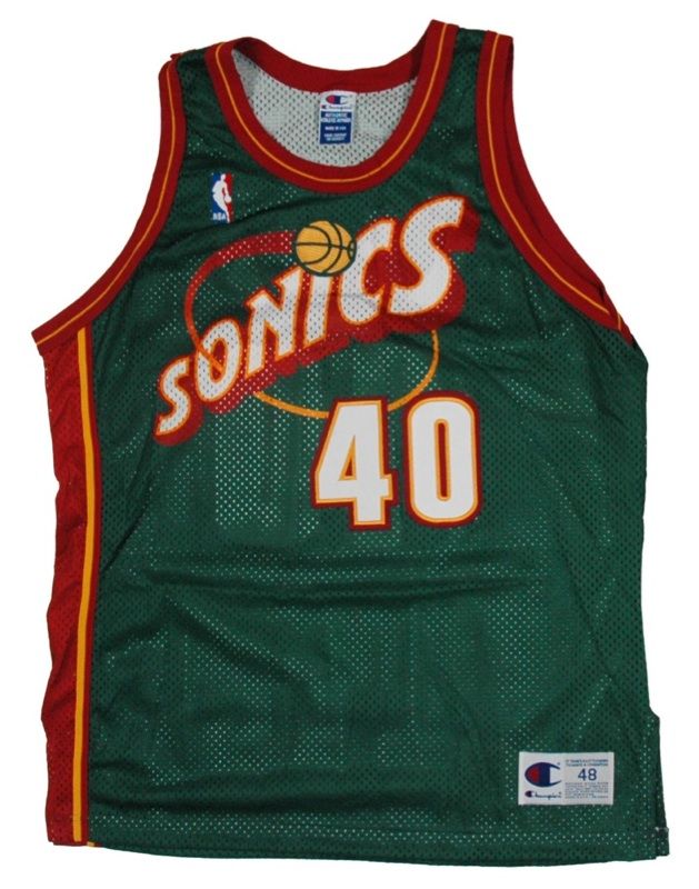 Shawn Kemp Authentic Throwback Seattle Sonics Jersey 48