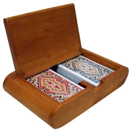 KEM Plastic Playing Cards Paisley Bridge Reg Wood Box