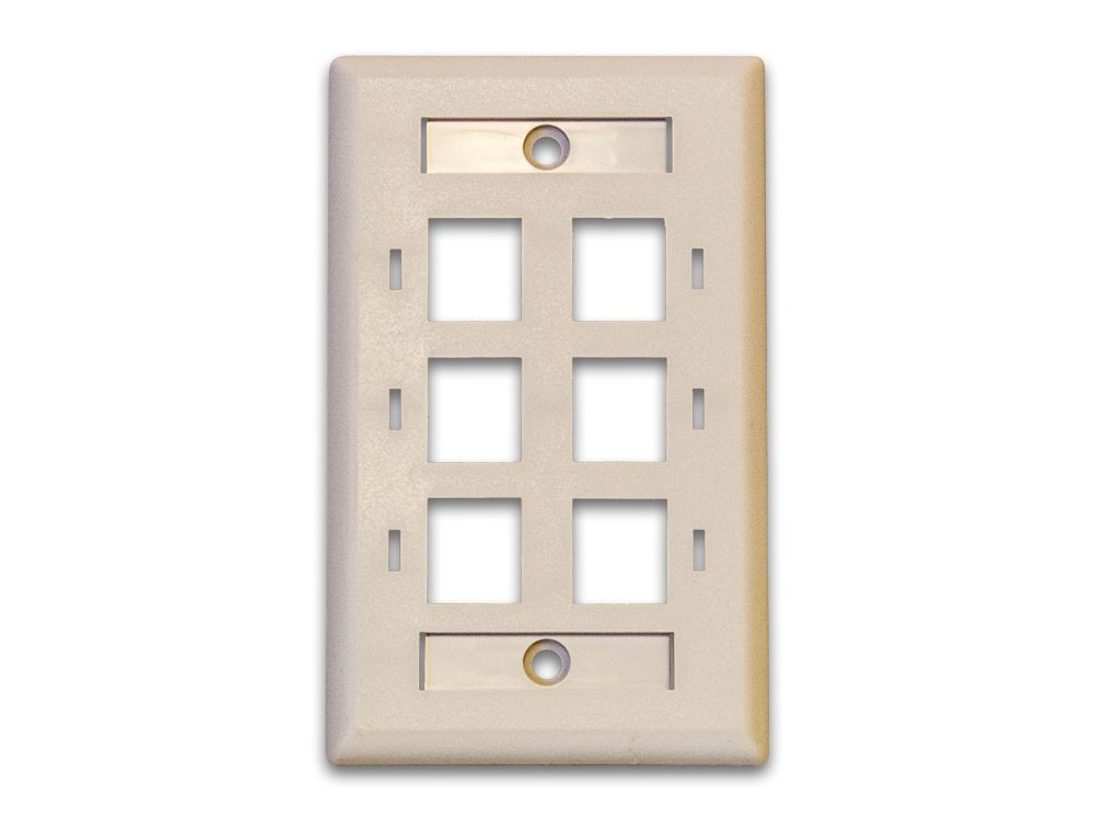 Port Keystone Jack RJ45 CAT Network Faceplate Wall Plate  White w