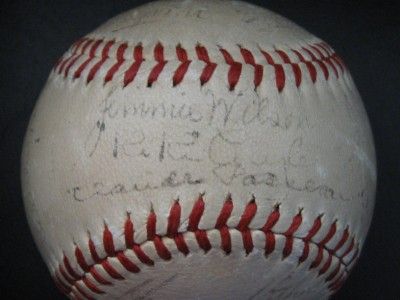 Signed Game Ball vs Dodgers HOF Kiki Cuyler Stan Hack PSA