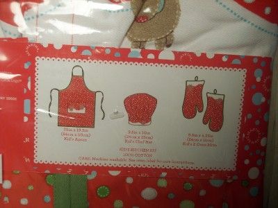 Martha Stewart Kids Kitchen Kit Apron Chef Hat Oven Mitts Christmas