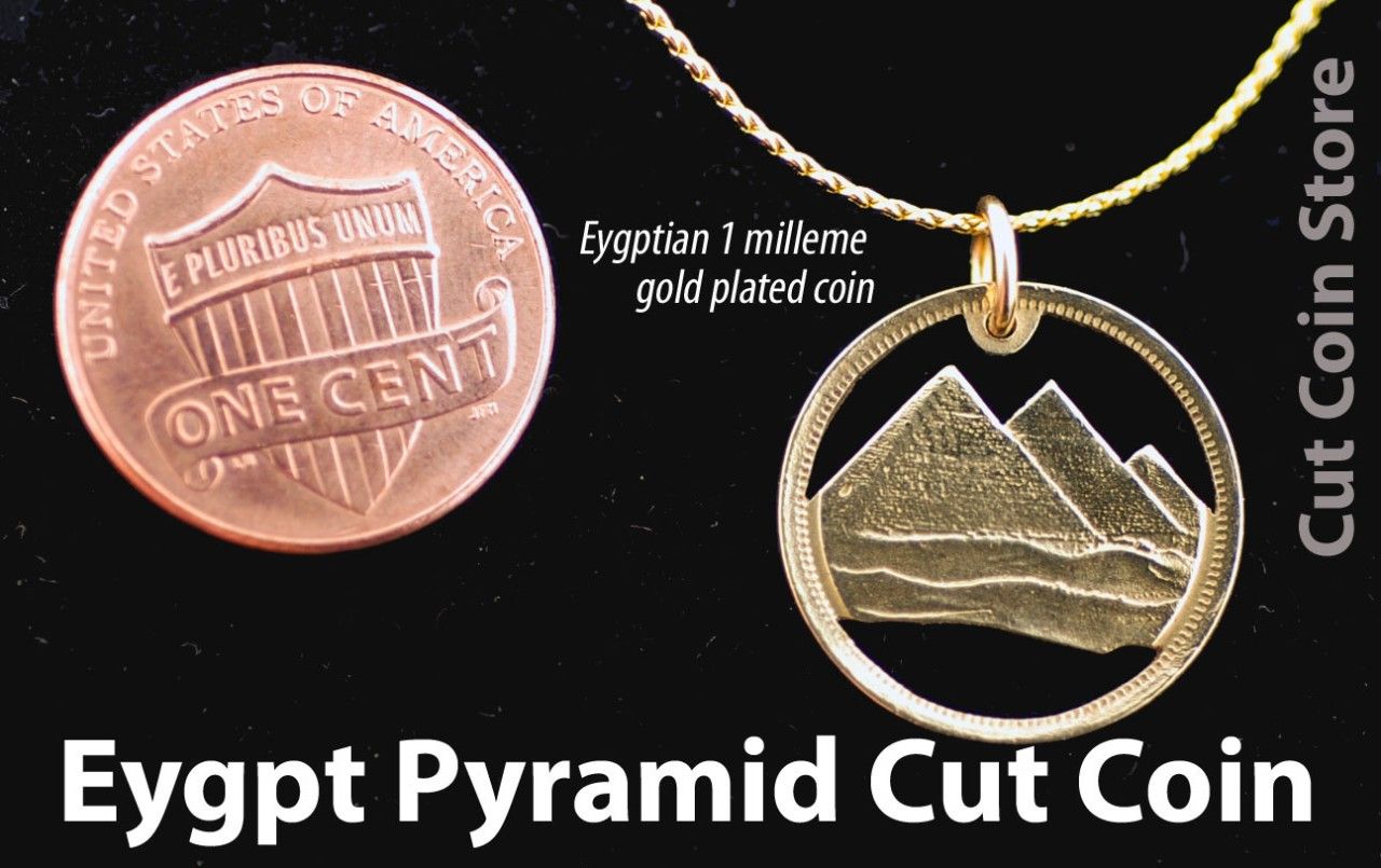 Eygpt Great Pyramid Cut Out Coin Eygptian Pyramids Giza Pendant Charm