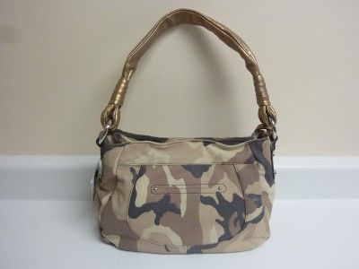 Makowsky Kimberly Desert Camouflage Brown Tan Gold Shoulder Bag