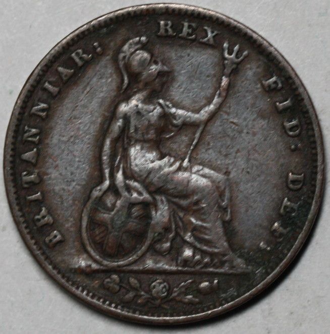 1831 First Year Issue Farthing King William IV Old US Money 1 4 Penny