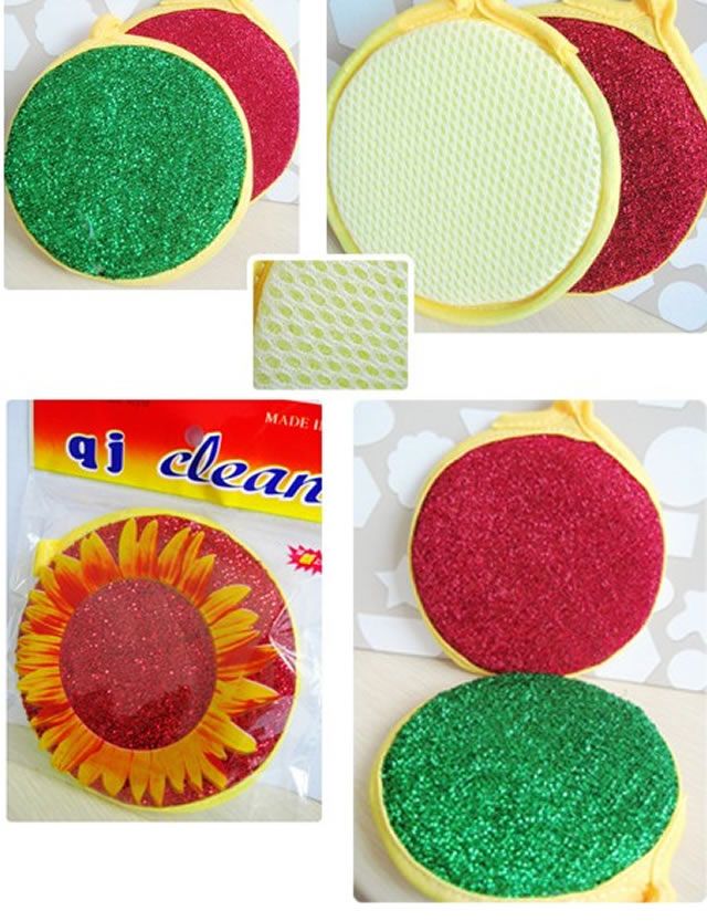 Pcs New Kitchen Mesh Sponge Nylon Scrubber Pad Towel