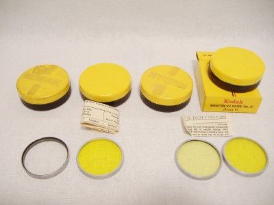 Lot 4 Kodak Camera Lens Filter 6 VI Portrait 1+ Yellow Wratten K1 K2