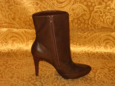 Kristin Davis Brown Leather Nicole Mid Calf Boots Size10