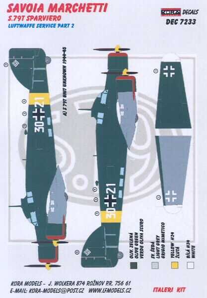 Kora Decals 1 72 German Savoia Marchetti SM 79