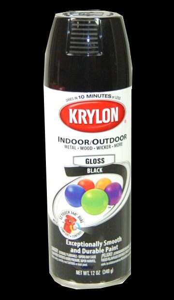 New Krylon 51601 Gloss Black Aerosol Spray Paint Can