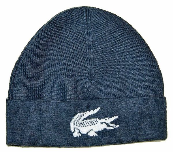 Brand New Mens Lacoste Ski Beanie Hat Charcoal Grey