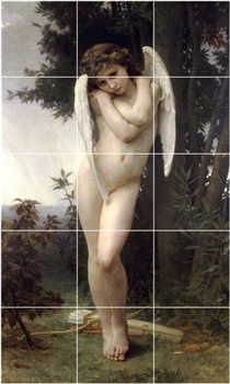 XL William Bouguereau Angels Painting Ceramic Backsplash Tile