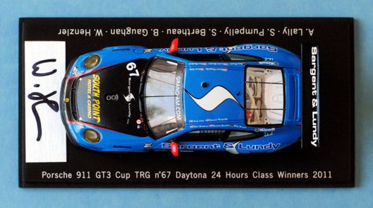 Daytona 24 Rolex 2011 1st Signed W. Henzler PORSCHE 911 GT3 CUP TRG