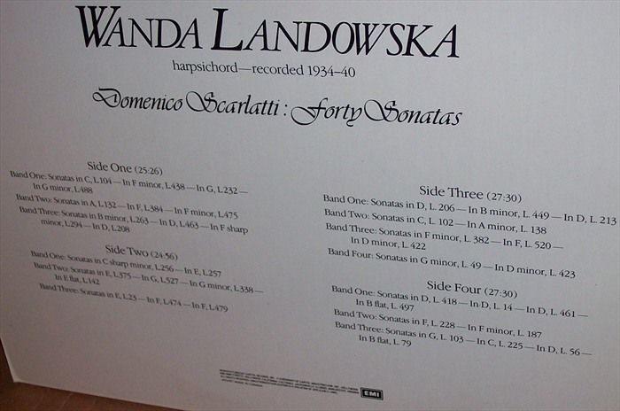 Wanda Landowska 1934 40 Scarlatti 40 Sonatas 70s Seraphim Two LP Set