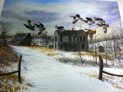 Larry Anderson Print Bobwhites Quail Rural Farm s N