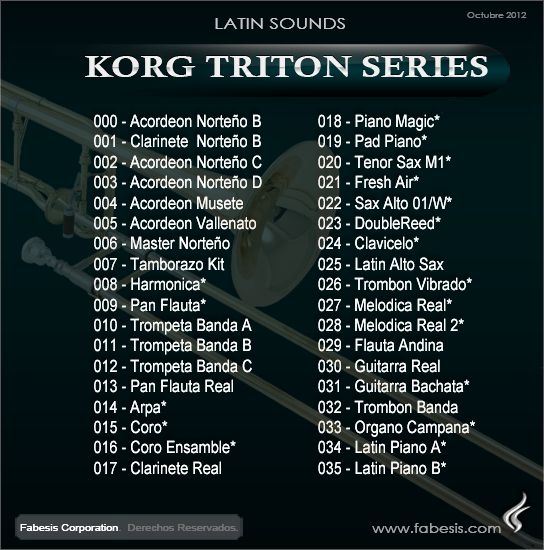 Korg Triton Le Con Latin Samples Y Sonidos Del M1