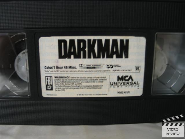 Darkman VHS Liam Neeson Larry Drake Sam Raimi 096898097833