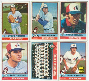 MONTREAL EXPOS Set of 21 Cards ELLIS VALENTINE Bob BAILEY Steve RENKO