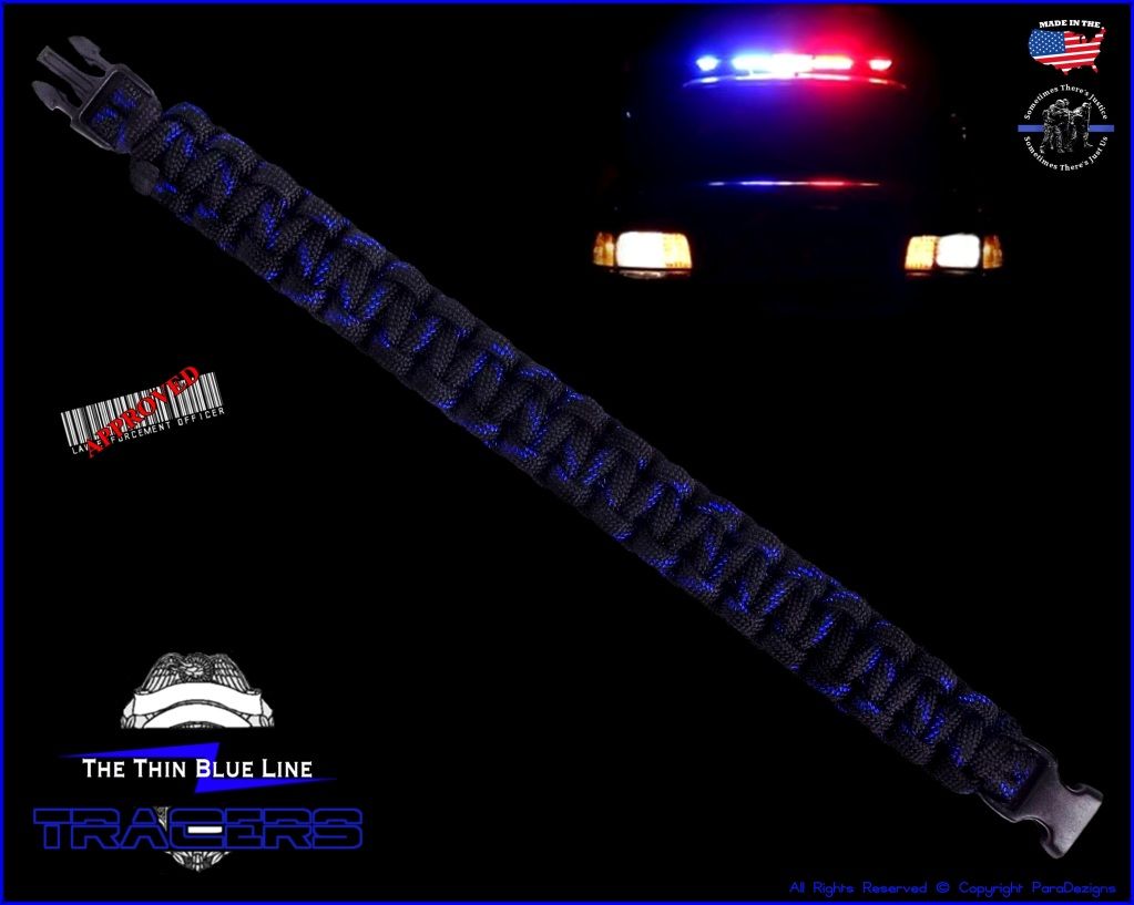 The Thin Blue Line Tracers Police Leo Paracord Tactical Survival