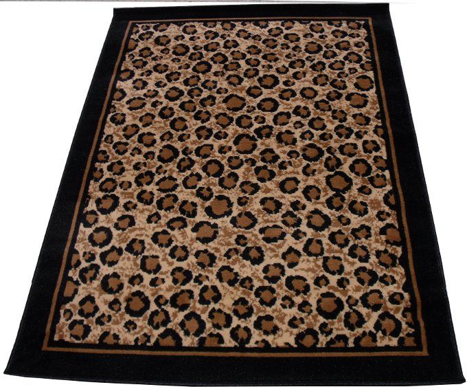 Safari Leopard Skin Print 5 x 8 Area Rug Affordable New