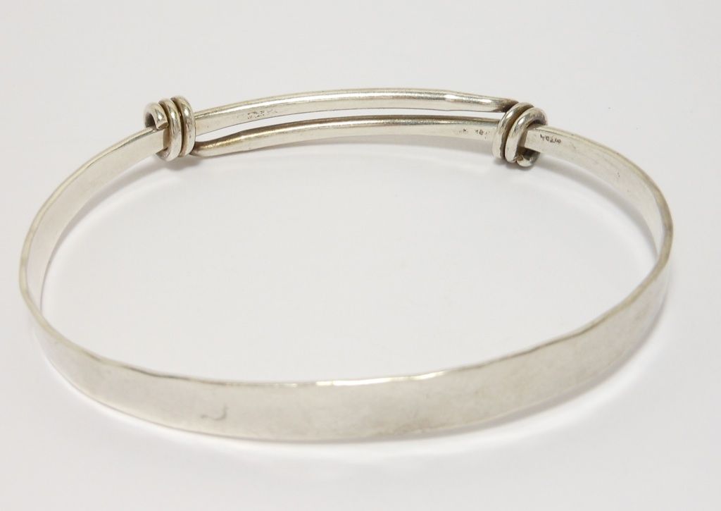 Ed Levin Sterling Modernist Bangle Bracelet $❶NR