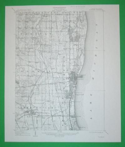 Waukegan Zion City Libertyville Illinois 1906 Topo Map