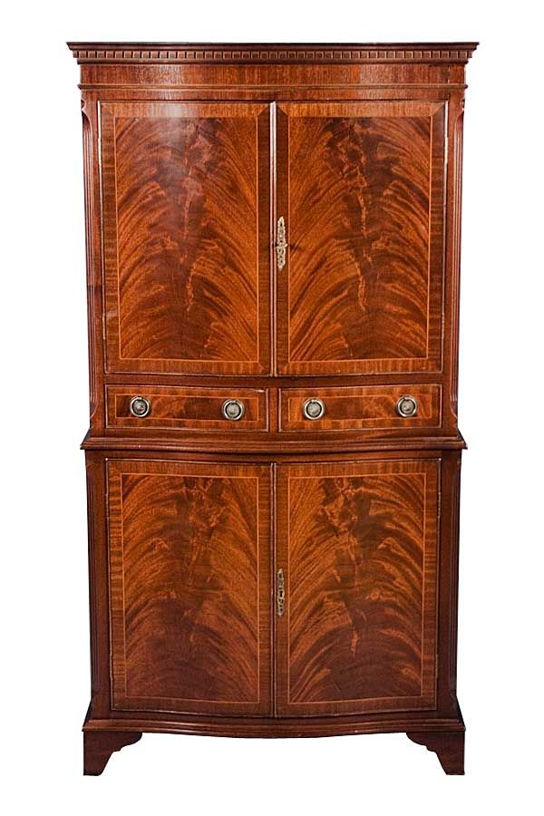 Made English Mahogany Antique Cocktail Liquor Cabinet Bar