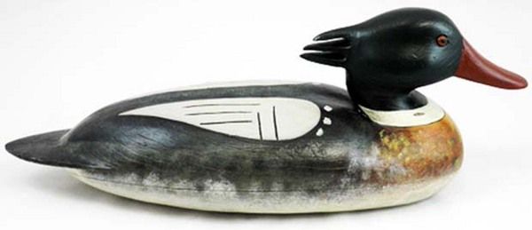 Nathan Rowley Horner Merganser Decoy CA 1930 by Loon Lake Decoy