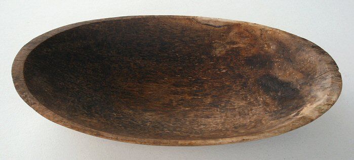 Antique, hand made primitive wooden trencher dough bowl, c1800s . 17