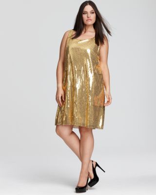 Love ady New Gold Sequin Tank Cocktail Dress Plus 1x BHFO