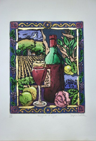 Whittle Vineyards at Night Serigraph Retails $225