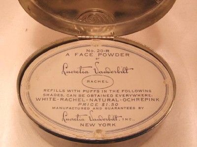 Lucretia Vanderbilt Face Powder Tin Navy Butterfly