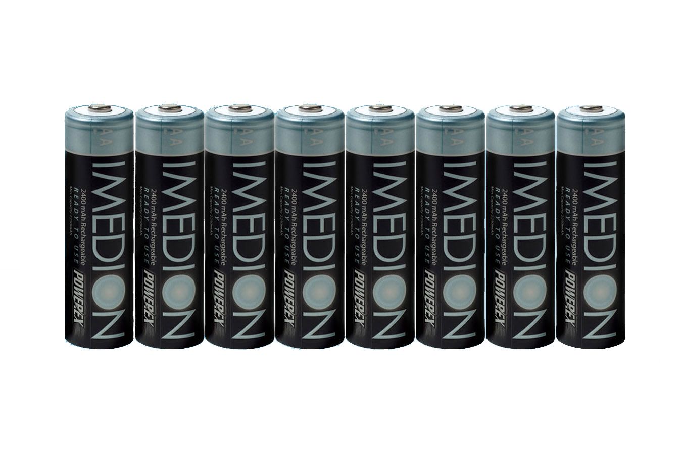 Powerex Imedion 2400 mAh AA NiMH Batteries 8 Pack with Case Maha MH