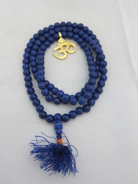 Sodalite Full Mala Yoga Meditation Prayer Japamala 108 1GURU Bead OM