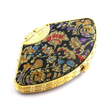 Wholesale 50pcs Chinese Embroidery Silk Makeup Mirrors