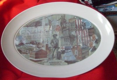 1975 Massachusetts Bicentennial Serving Platter Plastic