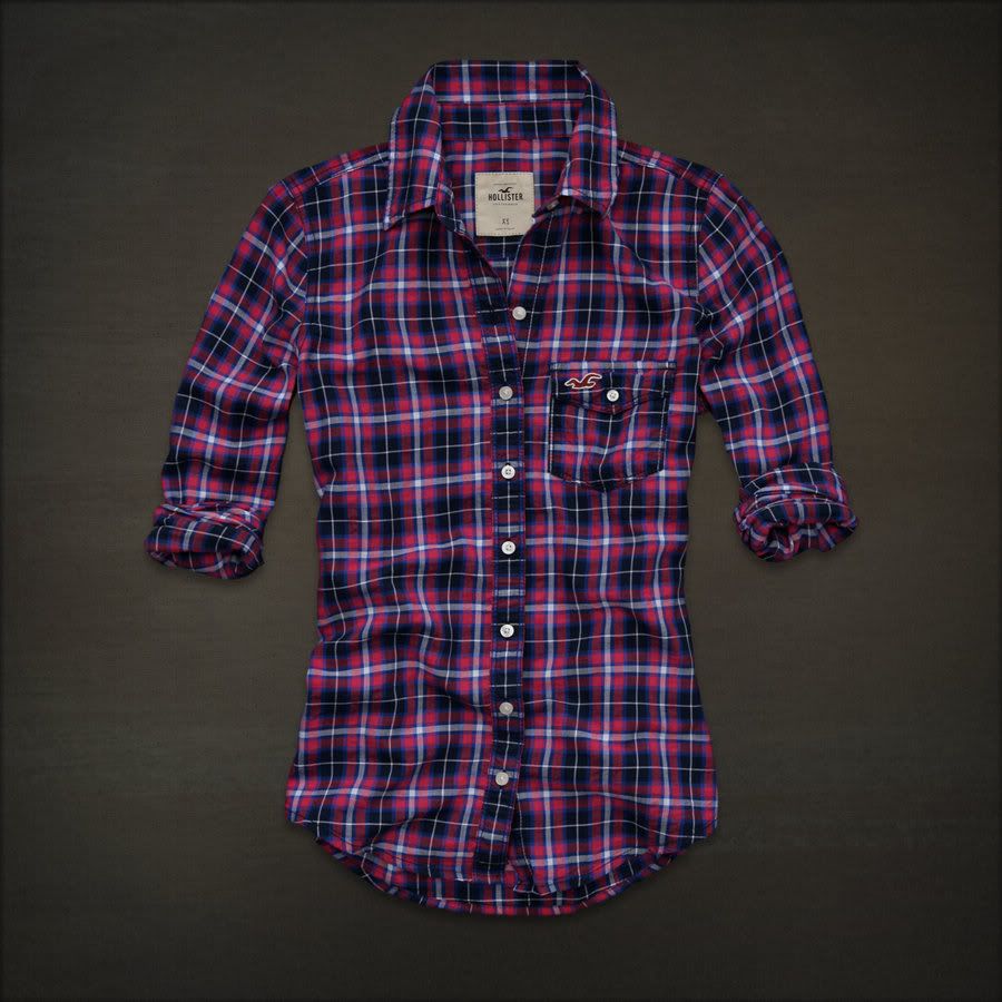 Manhattan Beach   Dark Pink Navy Plaid