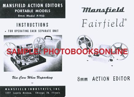 Mansfield Fairfield P 950 Movie Editor Instructions