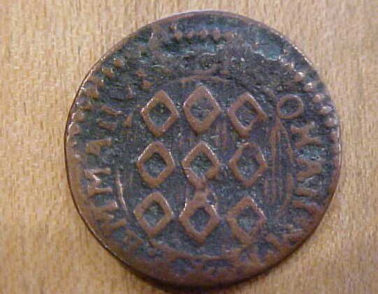 1776 Copper 1 Grano Coin Emmanvel de Rohan Knights Malta Cross Order