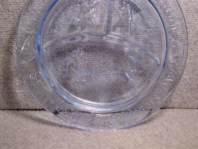 Blue Glass Childs Plate See Saw Margery DAW