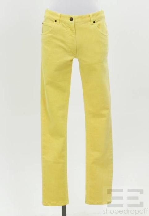 Martin Margiela Yellow Cotton Skinny Jeans Size 44