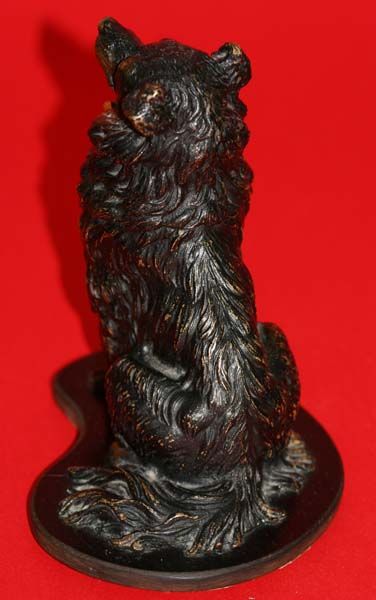 Lively Vienna Bronze Statue Border Collie Dog C 1900