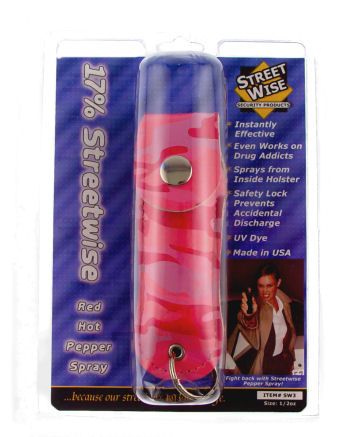 Camouflage Personal Pepper Spray 17% Self Defense Mase 1/2 oz Keychain