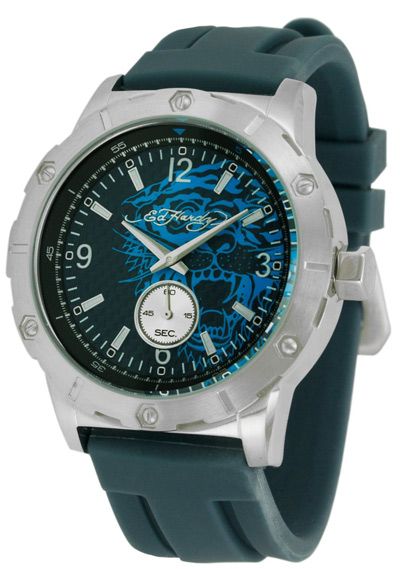 Mens Analog Ed Hardy Matrix Blue New Analog Round Watch MX BL