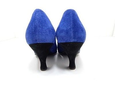 Maud Frizon Royal Blue Suede Pumps Vintage 37 5 7 5M