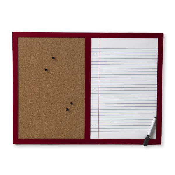 Melannco Red Combo Cork Board White Board