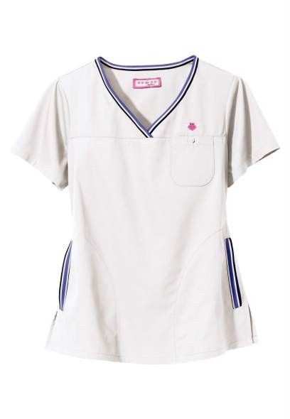 Koi Medical Uniforms White Ashley Pink Heart Fashion Scrub Top XS 3XL