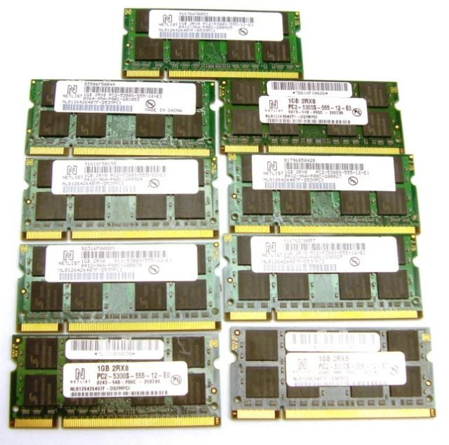 25x 1gb  PC2 5300  667MHz  NON ECC  Laptop DDR2 Memory Modules